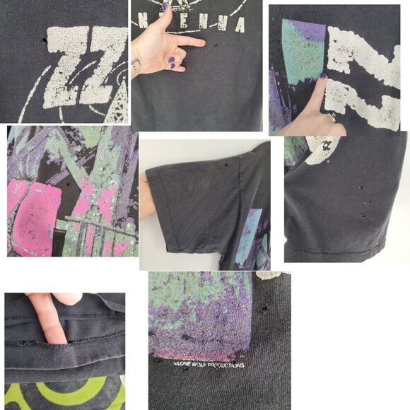 Fruit of the Loom Mens Large Single Stitch ZZ Top short sleeve tee FLAWED - Picture 7 of 15